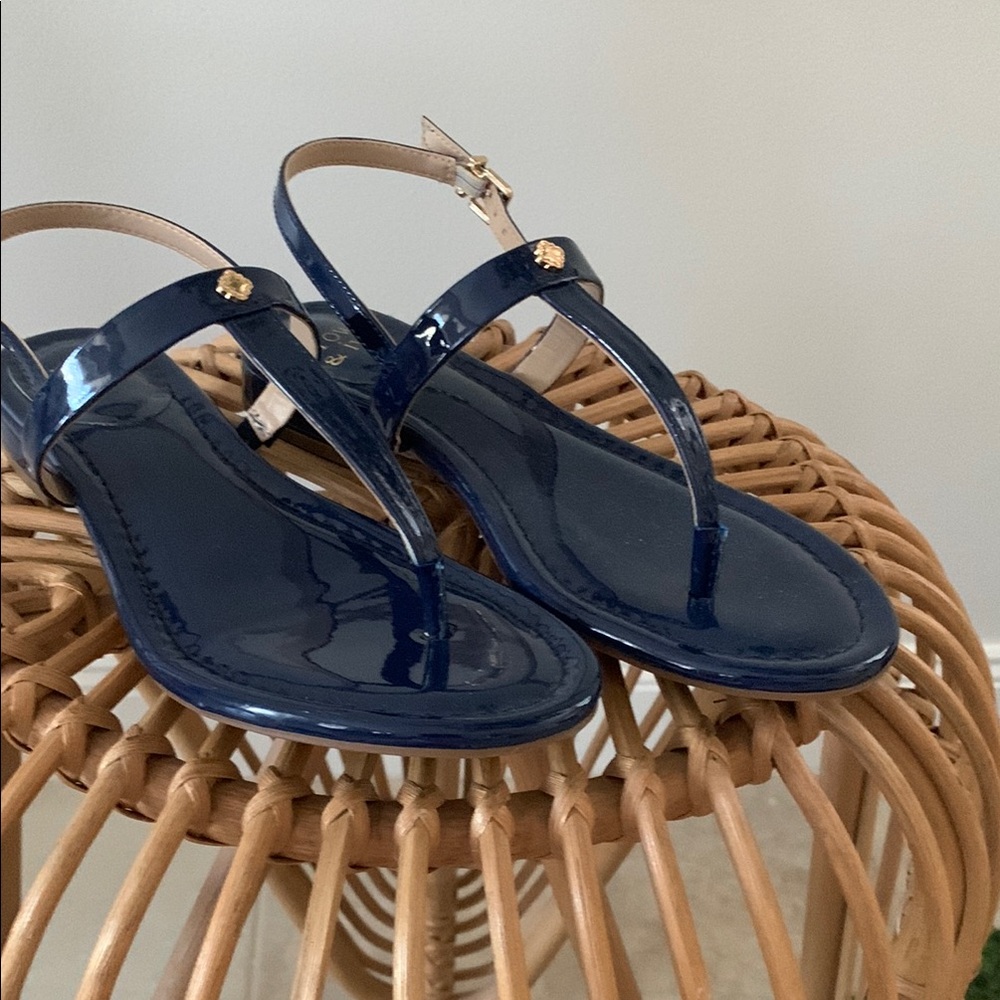 Navy blue patent sandals SIZE 6